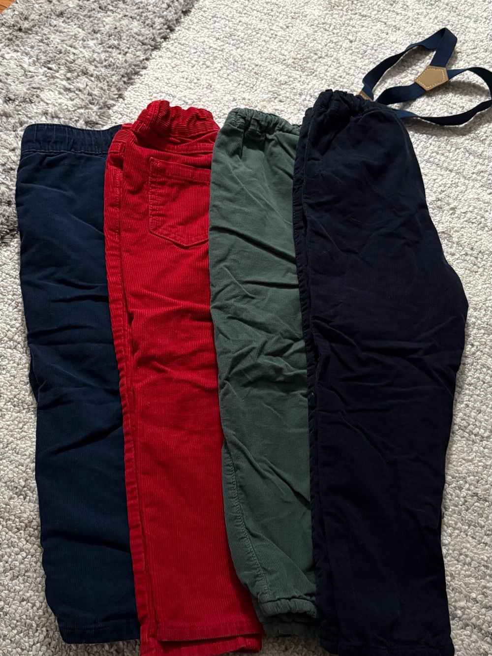 Toddler Boy Corduroy Pants - Red, Green, Navy Sz 4T